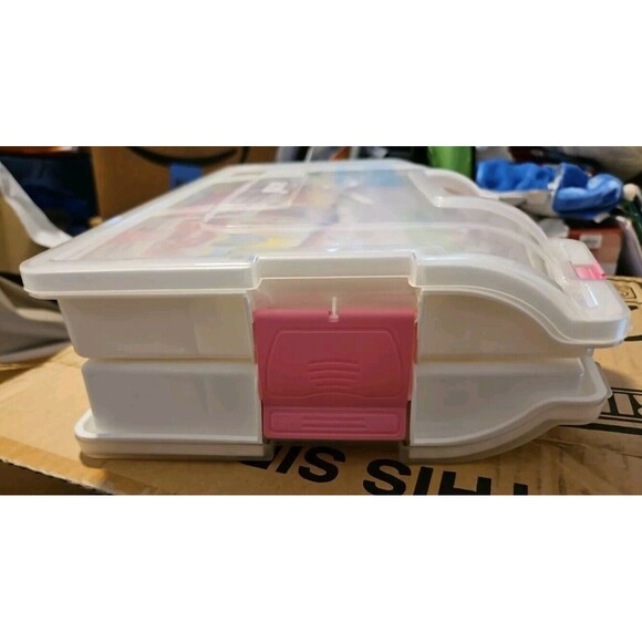 Darice Double Sided Winged Craft Organizer 15" Adjustable Storage New Damaged - Picture 4 of 7